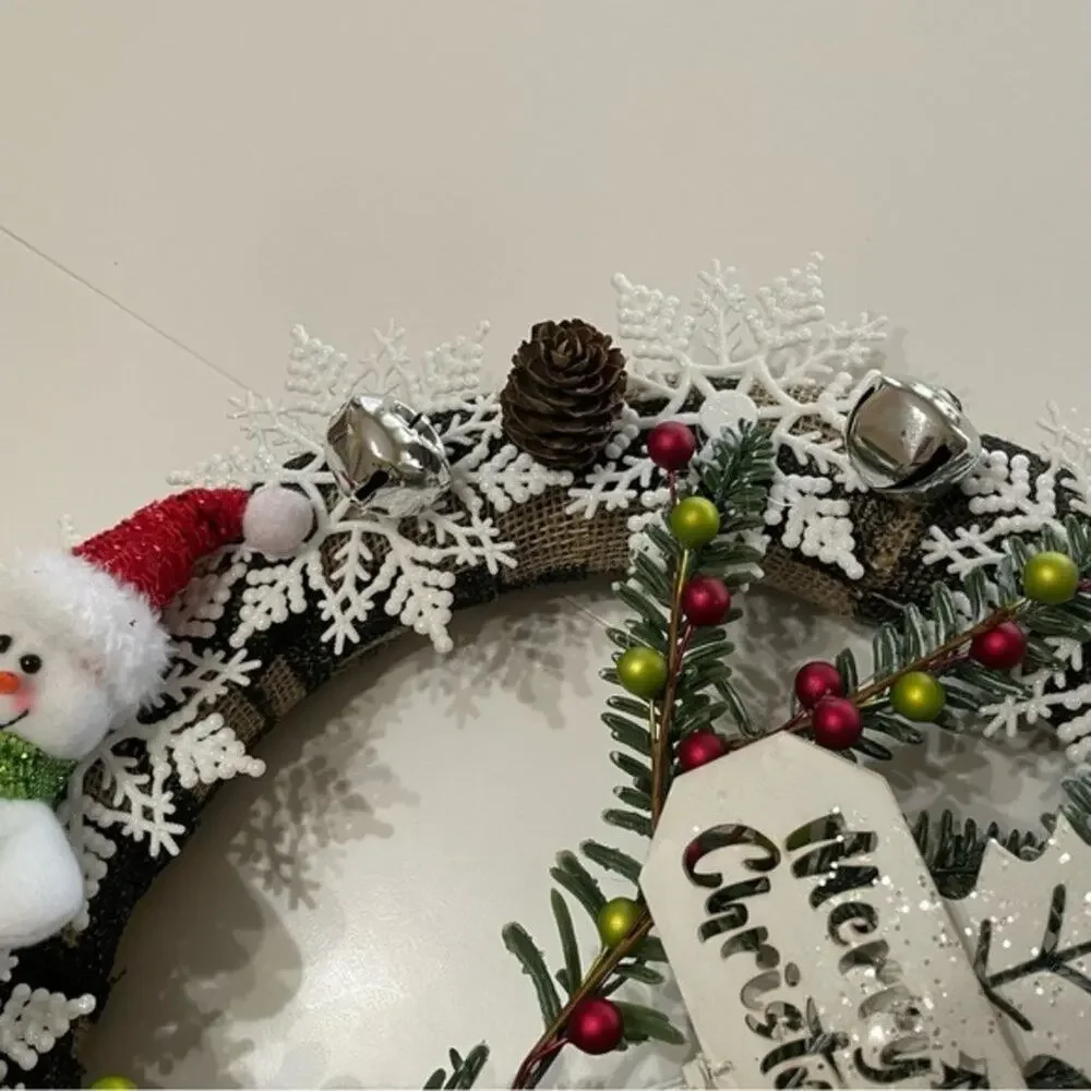 Christmas Snowman Merry Christmas Wreath 14